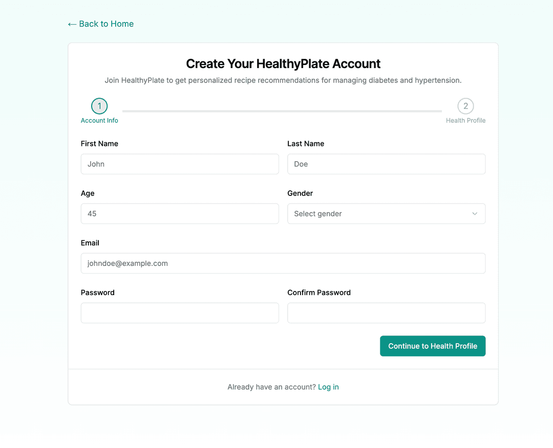 HealthyPlate screenshot 1